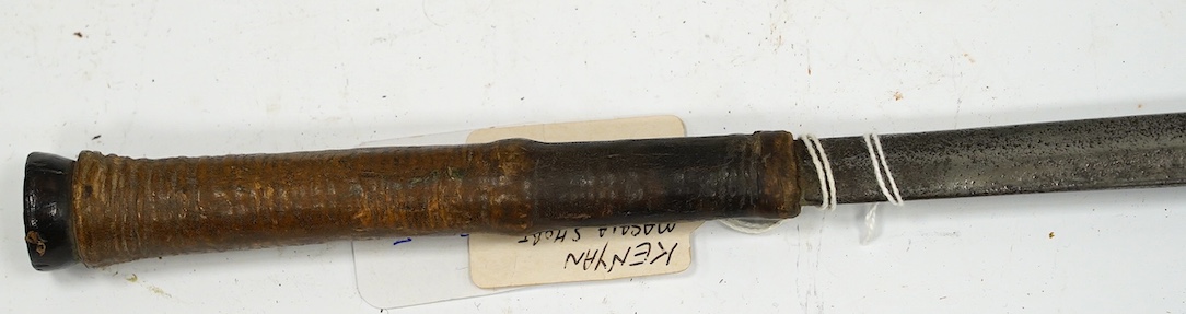 A Kenyan Maasai short sword, Seme, late 19th century, blade 58.5cm